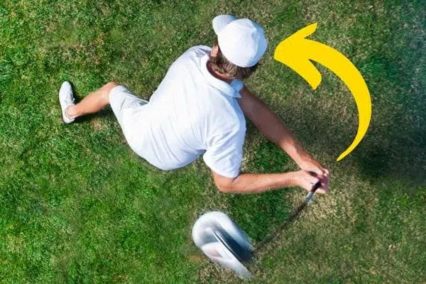 Golfer doing swing speed training