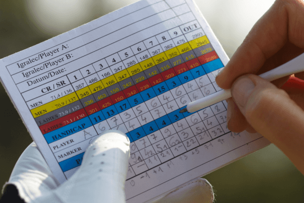 Slope rating on golf scorecard